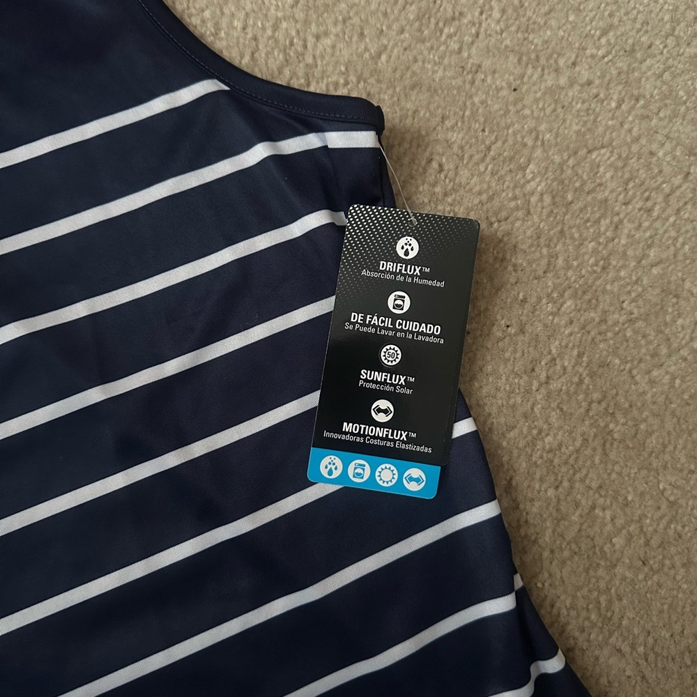 PGA Tour Navy Polo with Yellow Trim - Picture 3 of 4